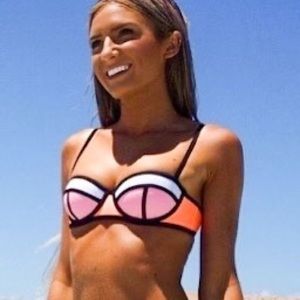 Triangl Pink & Orange Swimsuit Top